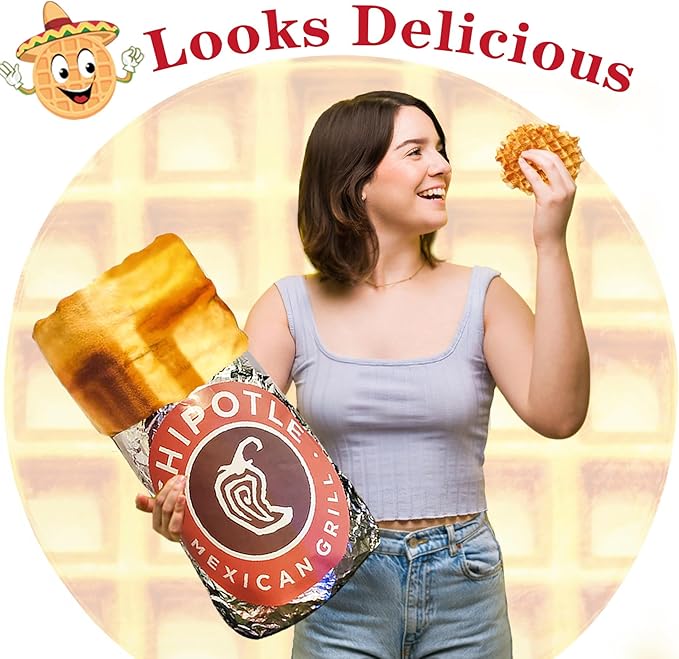 Jorbest Waffles Blanket Adult Size 71 Inches Birthday Gifts for Women Men Mom Teen Boys Girls, Novelty Waffles Throw Blanket Funny Gifts for Adult Kids, 285 GSM Soft Flannel Food Blanket (Brown)