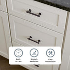 Franklin Brass Francisco (5-Pack) Cabinet Handles 3' Hole Center Deep Bronze Kitchen Drawer Pulls Dresser, Furniture Hardware P29520K-324-B