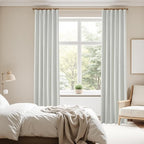 KangBang Greyish White Linen Blackout Curtains 120 Inch Length 10 FT, Back Tab Track System Energy Saving Curtains for Living Room High Windows, Thermal Insulated & Noise Reducing,52x120 Inch,2 PCs