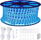 SURNIE LED Rope Lights Outdoor Waterproof 150ft Strip Lights Blue 110V Indoor Cuttable Connectable Lighting installations for Bedrooms, Stairs, Wedding Parties, Backyards, Pool, Not Tube Rope