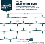 Joiedomi Clear Christmas String Lights Indoor,400(4x100) Mini Warm White Fairy Light,85.6 FT Lighting Decor for Patio Dorm Classroom Bedroom Holiday Wedding Party Garland Birthday Festival,Green Wire