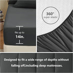 CozyLux Oversized Queen Comforter Sets Dark Grey, 7 Pieces Bed in a Bag, Ultra-Soft All Season Bedding Sets with Stitch Quilted Comforter, Flat Sheet, Fitted Sheet, Pillowcases, Dark Gray