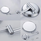 Wall Mounted Makeup Mirror, 3X Wall Mounted Magnifying Mirror Adjustable Height Double-Sided Mirrors for Bathroom Vanity,8 Inch Extendable Bathroom Mirror for Shaving 8 inches