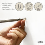 Umbra - Flip Wall-Mounted Coat Rack Rail Hook for Hats, Jackets, Bags and More, Wood, Metal, Black/Walnut