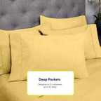 Cal King Size Bed Sheets - 6 Piece 1500 Supreme Collection Fine Brushed Microfiber Deep Pocket California King Sheet Set Bedding - 2 Extra Pillow Cases, Great Value, California King, Yellow