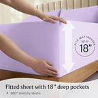 LuxClub 4 PC King Sheet Set, Breathable Luxury Bed Sheets, Deep Pockets Wrinkle Free Cooling Bed Sheets Machine Washable Hotel Bedding Silky Soft - Lavender King