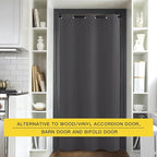 NICETOWN Doorway Curtain Privacy, Door Cover Curtain, Sound Reducing Winter Insulated Thermal Room Darkening Blackout Curtains for Bedroom, 84 inch Length (1 Panel, 5ft Wide by 7ft Long, Gray)