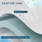 2 Inch King Memory Foam Mattress Topper, Cooling Gel Bed Topper with Removable Cover, Soft & Pain Relief & Breathable, CertiPUR-US & Oeko-Tex Certified