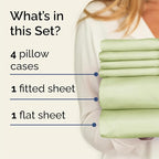 Cal King 6 Piece Sheet Set - Comfy Breathable & Cooling - Soft Hotel Luxury Bedding Set with 8-16 Inch Deep Pockets - 1 Flat & 1 Fitted Sheet & 4 Pillowcases - Wrinkle Free & Easy Care - Light Sage