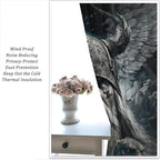 Fantasy Norse Viking Curtains,Cool Gothic Vintage Vikings Mystical Symbol Eagle Window Treatments Thermal Insulated Rod Pocket Blackout Drapes for Bedroom 2 Panels 72L x 31.5W