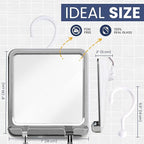 MIRRORVANA Fogless Shower Mirror for Shaving and Distortion-Free Glass Surface with Hook for Hanging, 8" x 7" Chrome