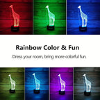 3D Giraffe Decor Lamp with Remote, 7 Color Changing Night Light Toys, Birthday Gift for Kids Girls Boys