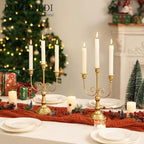 Romadedi Candelabra Gold Candle Holders - 3 Arm 11.8" Wedding Candlestick Holder for Theme Party Table Centerpiece Decor Dining Room Birthday Holiday Christmas