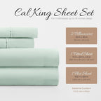 Linen Market Double-Brushed Microfiber California King Sheet Set 4 Piece – Oeko-TEX Certified Ultra Soft & Wrinkle-Free - 16" Deep Pocket Sheets Easy Care Cal-King Size - Mint
