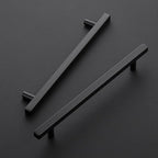 Ravinte Black Cabinet Handles 5 Pack 8 inch Matte Black Square Cabinet Pulls Kitchen Hardware 11 inch Overall Length Kitchen Drawer Pulls