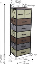 Household Essentials Victorian Style 8-Drawer Tower Storage Organizer Unit, Multicolor
