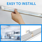 CNSUNWAY LED Shop Lights 2FT, (6 Pack) 20W High-Efficiency Under Cabinet Lighting (6500K Cool White), V-Shaped Linkable T8 Tube Light Fixtures – Shop Light for Workbench, Kitchen, Workshop, ETL Listed
