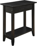 Convenience Concepts American Heritage Flip Top End Table 23.25" - Classic Narrow Chairside Accent with Hidden Storage & Lower Shelf for Traditional, Modern Living Room, Black