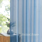 NICETOWN Stone Blue Sheer Curtains 108 inches Long, Grommet Top Elegant Voile Textured Window Treatments Light Filtering for Bedroom/Living Room, W54 x L108, 2 Panels
