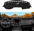 Dashboard Cover Mat Custom Fit for 2019-2023 2024 2025 2026 Dodge Ram 1500 2500 3500 Dash Cover Nonslip Flannel Dash Mat Protector Sunshade No Glare Black