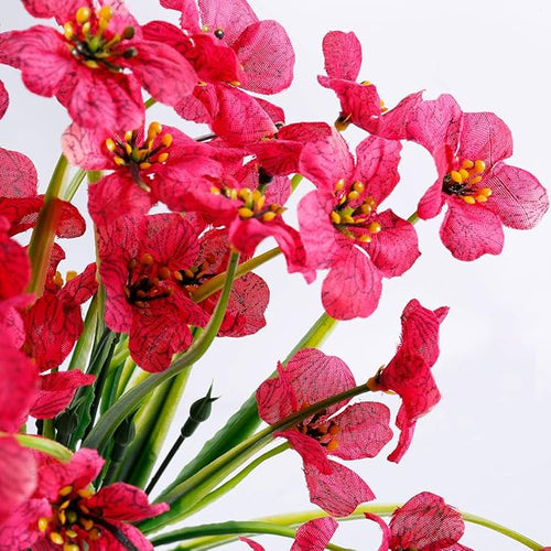 30 Bundles Artificial Flowers Outdoor UV Resistant Fake Flowers No Fade Faux Plastic Plants Garden Porch Window Box Decorating(Rose red)