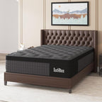 Queen Mattress, 12 Inch Mattresses Hybrid Black with Gel Memory Foam and Individually Pocket Innerspring Euro Top Medium Firm for Motion Isolation, Edge Support