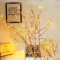 DK177 2 Pack Led Branch Light Battery Operated Lighted Branch Vase Filler Willow Tree Artificial Little Twig Power Golden 30 Inch 20 LED for Home Romantic Decoration (Gold-Warm White)