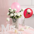 JUSTOYOU 30PCS Artificial Roses Silk Flowers in Bulk, Realistic White Fake Roses for Wedding Decorations, Home Decor, Centerpieces, Indoor Floral Arrangements
