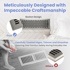 4x14 Inches 2 Pack Heavy Duty Walkable Floor Register - Easy Adjust Air Supply Lever Decorative Floor Vent Covers, Boston Design Vent Covers for Home - Satin Nickel