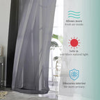 OWENIE Short Black Sheer Curtains 36 Inches 2 Panels Set - Kitchen Tiers Valances Curtains Light Filter Rod Pocket Voile Cafe Curtains for Kitchen Bathroom Small Half Window, 42 in W x 36 in L, Black