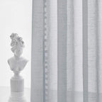 Treatmentex Grey Linen Textured Sheer Curtains Drapes for Bedroom Living Room Office Window Curtain Set 2 Pack Extral Long 108 inches Length Rod Pocket