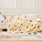 Burritos Tortilla Blanket Twin Size- Premium Lightweight Anti-Static Tortilla Throw Soft Couth Sofa Cozy Warm Flannel Taco Blanket Plush Gift for Daughter Mom, Bedroom Decor 66" x 90"(Burritos Twin)