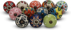 Multicolor Ceramic Cabinet Knobs for Kitchen Cabinet Drawers Assorted knob for Cupboard Wardrobe Dresser Furniture Door Pull Handles Boho Home Interior Decor - Pack of 30