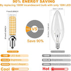 TAIYALOO Dimmable E12 LED Candelabra Bulb 100W Equivalent, Warm White 3000K, 1000 Lumen T6 E12 10W LED Chandelier Light Bulbs for Ceiling Fan Pendant Lighting Salt Lamp, 6 Pack