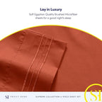 Full Size Sheet Sets - Breathable Luxury Sheets with Full Elastic & Secure Corner Straps Built In - 1800 Supreme Collection Extra Soft Deep Pocket Bedding Set, Sheet Set, Full, Rust