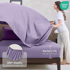 HEVUMYI Purple & Light Purple Full Comforter Set - 7-Piece All Season Bed in a Bag Full, Ultra Soft Bedding Set with Comforter, Flat Sheet, Fitted Sheet, Pillowcases, Pillow Shams