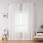 OWENIE Sheer Curtains 78 inch Length, Ivory Sheer Cutains 2 Panels Set for Bedroom/Living Room, Rod Pocket Voile Fimly Drapes, 2pcs, Each 42" W x 78" L