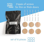 6 Pack Wood Cone Cabinet Knobs (Light) - 1 ½ " Diameter Round Shape - Wooden Drawer Pulls for Cabinets Doors, Dresser and Drawers Knob, Kitchen Cabinet Door Handle