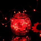 Mikasol Fairy Lights Battery Operated, 4 Packs Mini 3*AAA Battery Powered Copper Wire Led Starry String Lights Firefly Lights for Bedroom, Christmas, Parties, Decoration (5m/16ft Red)