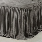 Lush Decor Ravello Pintuck Ruffle Skirt Bedspread Set - Luxe 3 Piece Ruffled Bedding Set - Traditional Glam & Farmhouse Inspired Bedroom Decor - King, Dark Gray