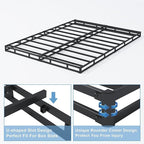 King Box Spring - 4 Inch High Profile Box Spring for King Bed, Sturdy Metal Frame Mattress Foundation, Easy Assembly, Quiet & Noise-Free