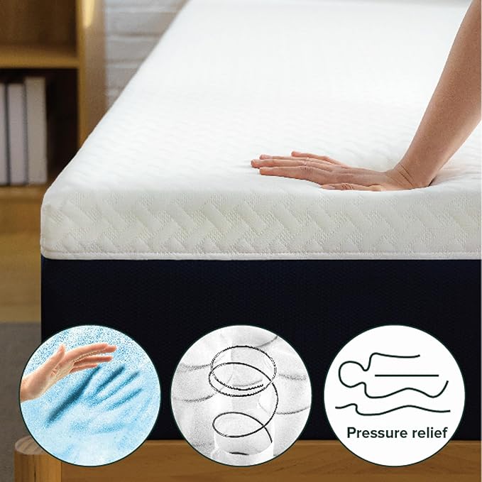 ZINUS 10 Inch Full Cooling Comfort Hybrid Mattress [New Version], Fiberglass Free, Medium Firm Feel, Motion Isolation, Certified Safe Foams & Fabric