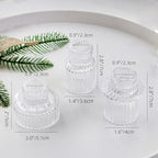 Ribbed Glass Candlestick Holders 6PCS Clear Candle Stick Holders for Tealight Taper Candles Dining Table Centerpieces Holiday Decoration