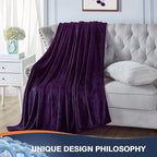 Walensee Fleece Blanket Plush Throw Fuzzy Lightweight (Queen Size 90x90 Purple) Super Soft Microfiber Flannel Blankets for Couch, Bed, Sofa Ultra Luxurious Warm and Cozy for All Seasons