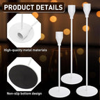 Set of 18 Tall Candlestick Holders Thin Metal Taper Candle Holders for Table Centerpiece Modern Decorative Pillar Candle Sticks Stand for Home Wedding Christmas Decoration(White)