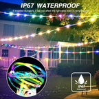 Color Changing Rope Lights String Lights for Bedroom, Battery Powered Light Strip 40ft 8 Modes Hanging Fairy Lights with Remote for Camping Halloween Christmas, 2 Pack