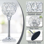 Bulk Crystal Candle Holder Set, 3 Sizes Tealight Candlestick Holders, Elegant Candelabra for Wedding Table Centerpiece, Fireplace, Home & Living Room Decor – Kehail (Set of 12, Silver)