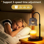 Candle Warmer Lamp Electric Timer - Candles Height Control Warmers Scented Lamps No Flame Heat Warm Melt Wax Jar Modern Home Decor Table Lights for Home Living Bedroom Decorative