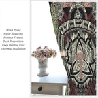 Viking Curtains Nordic Mythology Rune Weapon Antique Viking Pirate Crow Art Pattern Printed Curtains Bedroom Living Room Decoration Blackout Curtains W55 * L63 Inch