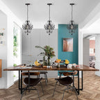 Black Chandelier Small Crystal Chandelier Lighting Modern Mini Hanging Light Fixtures with 1 Light